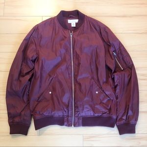 H&M Burgundy Bomber Jacket